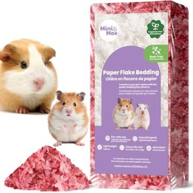 Imagem de mini&moe Roupa de cama para porquinhos-da-índia para hamster: papel natural absorvente de umidade e livre de poeira - para porquinhos-da-índia, hamsters e coelhos, 12 litros