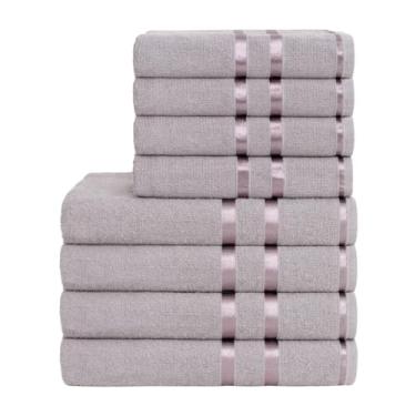 Imagem de Jogo de Toalha de Banho Kit com 10 Peças 5 Toalhas Grandes e 5 Toalhas de Rosto Algodão Premium para Banho Confortável196(CINZA 5 BANHO / 5 ROSTO)