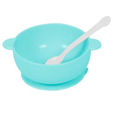 Imagem de Prato Refeição Silicone Infantil Ventosa Bebê Tigela Bowl (Azul)