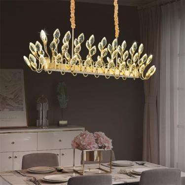 Imagem de Luxo Moderno Sala De Estar Cristal Lustre LED Moda Criatividade Restaurante Quarto Villa Hotel Duplex Lâmpada Pendente (D L120CM)