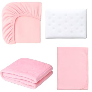 Imagem de Kit para Berço com Lençol Cueiro Cobertor e Travesseiro