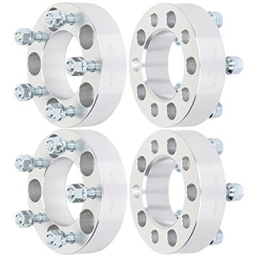 Imagem de ECCPP Pacote com 4 espaçadores de roda de 3,8 cm 5 x 4,5 5 x 114,3 kit adaptador espaçador de roda com pinos M 12 x 1,25 furo de cubo de 82,5 mm para City Express EX35 EX37 FX35 FX37 5 Lug prata
