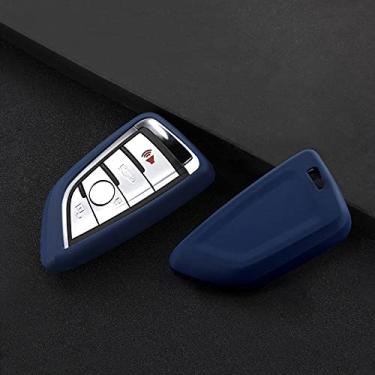 Imagem de CSHU Porta-chaves do carro capa porta-chaves porta-chaves porta-chaves, apto para BMW 2 3 5 7 6GT X1 X3 X5 X6 F45 F46 G20 G30 G32 G11 G11 G12 F48 G01 F15 F85 F16 F86, Azul