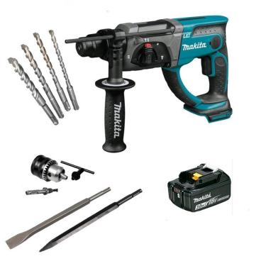 Imagem de Martelete Comb Makita Dhr202Z 18V + 1Bat 3Ah + Acessórios