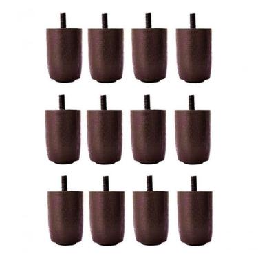 Imagem de Kit 12 Pés Para Cama Box Ou Baú Queen King Size P63 Marrom