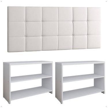Imagem de Kit Sapateira Banquinho Organizadora 9 Pares Calçados Cabeceira Suspensa Cama Box Queen 1,60 - RPM
