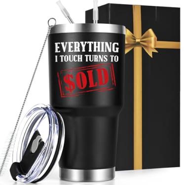 Imagem de Gtmileo Presente para corretor de imóveis, Everything I Touch Turns to Sold Tumbler, presente para corretor de imóveis, vendedor de imóveis, colega de trabalho, chefe, copo isolado de aço inoxidável