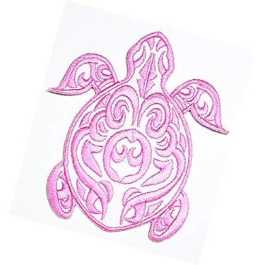 Imagem de Adesivos de tartaruga rosa da Tailândia animal mar adesivos bordados de super-herói quadrinhos crianças desenho animado patch aplique para roupas ótimo como presente de feliz aniversário (06)