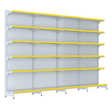 Imagem de Gondola Parede 202 Fit Farmacia Ate 4 Metros Branco Pe Amare