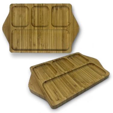 Imagem de Bandeja Petisqueira Quadrada de Bambu