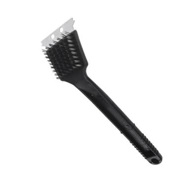 Imagem de Escova para Limpar Grelha Churrasqueira com Espátula 2 em 1 Cerdas Aço Inoxidável Remove Gordura e Sujeiras Limpeza Eficaz