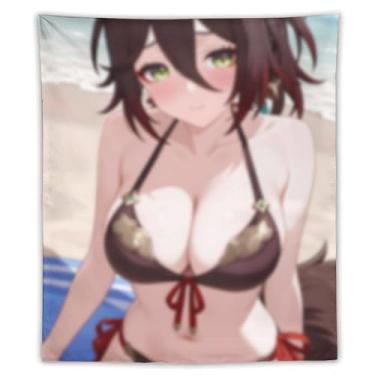 Imagem de LIEGBMEU Sexy Bikini Hot Anime Girl Tapeçaria 127.0 cmx152.4 cm Interior Exterior Wall Quilt Art Decoração de Tapeçaria Caprichosa, AC093