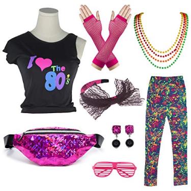 Imagem de Camiseta infantil dos anos 1980 I Love The 80's com pochete (8-10, 01)