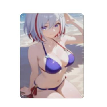 Imagem de Pôster de arte Hot Sexy Anime Girl Cartaz de estanho Vintage Wall Art Decor Poster 30,5 x 40,6 cm, AC101