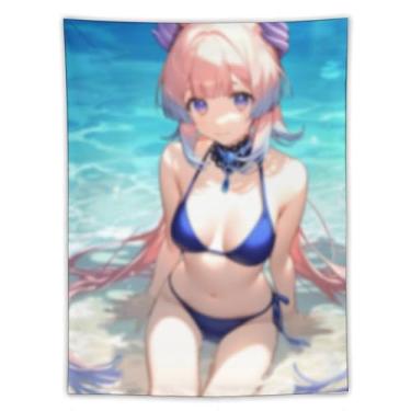 Imagem de LIEGBMEU Sexy Bikini Hot Anime Girl Tapeçaria 152.4 cm x 203.2 cm Interior Exterior Wall Quilt Art Decoração de Tapeçaria Caprichosa, AF006