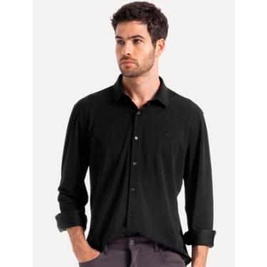 Imagem de Camisa Ellus Masculina Tricoline LY Slim Preta-Masculino