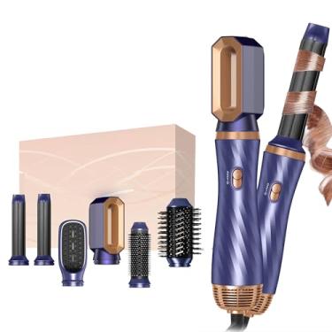 Imagem de Escova de secador de cabelo 6 em 1, escova removível para secador de cabelo, modelador de ar, modelador de ar, modelador de cachos quente, modelador de cachos quente, escova de íon negativo