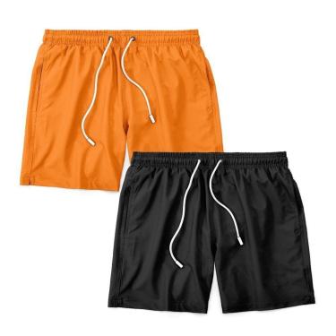 Imagem de Kit 2 Shorts Bermuda Masculino Tactel Liso Praia Academia-Masculino