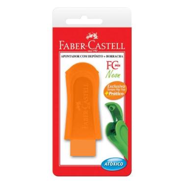 Imagem de Apontador com Depósito e Borracha FC Mix Laranja - Faber-Castell