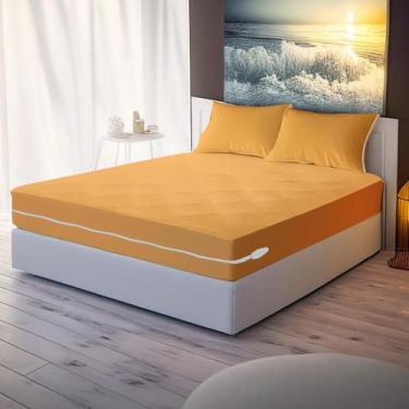 Imagem de Capa de Colchão Casal Queen + Par de Capa de Travesseiro 50x70 Malha G