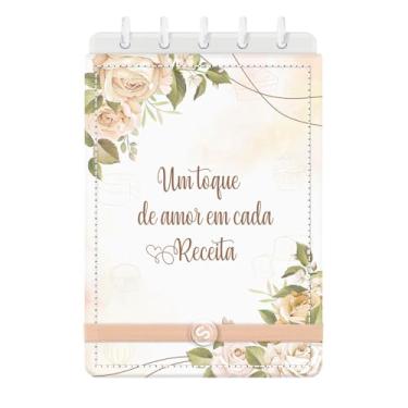 Imagem de Caderno De Disco Receitas Um Toque De Amor Floral Nude