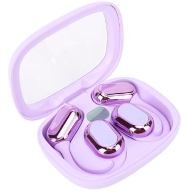 Imagem de Zopsc Bluetooth EDR AI Tradução Earbuds Tempo Real, 140 Idiomas Tradutor Earhook Earbuds Headphones Com Estojo De Carregamento, Cancelamento De Ruído, 3 Modos De Tradução (Violeta)