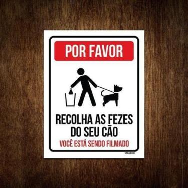 Imagem de Placa Por Favor Recolha As Fezes Do Seu Cão Filmado 27X35 - Sinalizo
