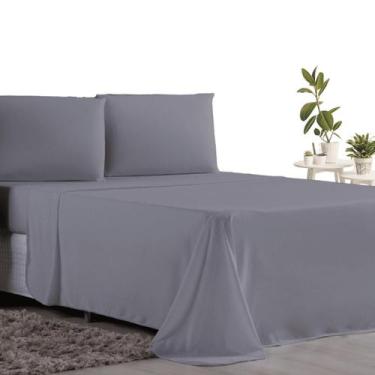 Imagem de Jogo De Lençol King 4 Peças Elástico Malha Algodão - Sonho e Arte, Cin