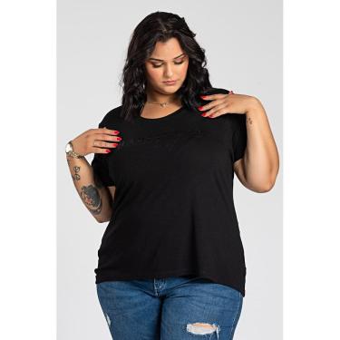 Imagem de Blusa Feminina Plus Size Malha Viscose c/ Estampa "Happiness" - Serena