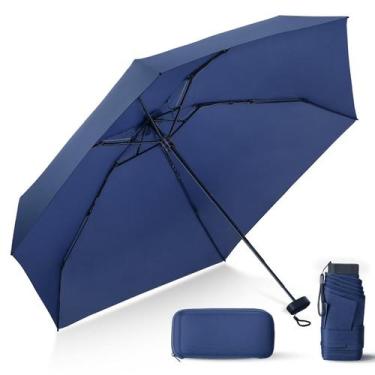 Imagem de Guarda-chuva de viagem LEAGERA Compact com estojo leve azul escuro