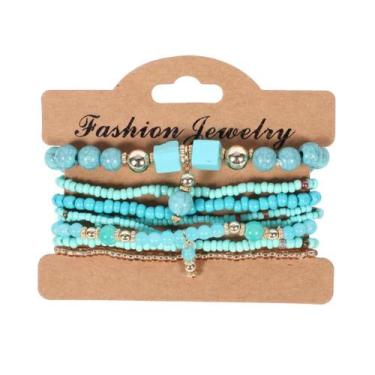 Imagem de Conjunto De Pulseiras De Contas Coloridas Boêmias Para Mulheres E Home