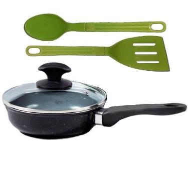 Imagem de Frigideira Preto Liso Antiaderente Cerâmica Talher 04 Cb24cm - JAVALI