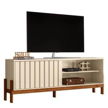 Imagem de Rack Bancada New Aurora 188cm para TV até 75 - Mobler, Pérola Metaliza