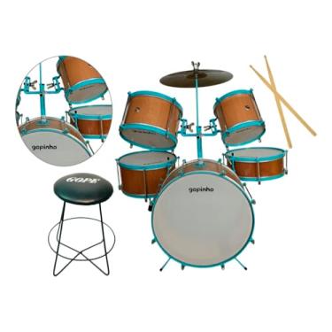 Imagem de Bateria Infantil Gope De Madeira Evern Completa E Resistente (VERDE)