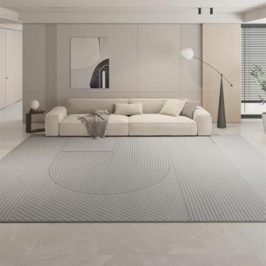 Imagem de Tapete moderno e minimalista para decoração de sala de estar, tapete grande para quarto, grosso, de pelúcia, lavável, para sala de estar (200x250 cm/I)