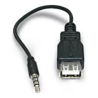 Imagem de Cabo Adaptador Plug P2 X Usb Femea Pendrive Som Carro 15Cm