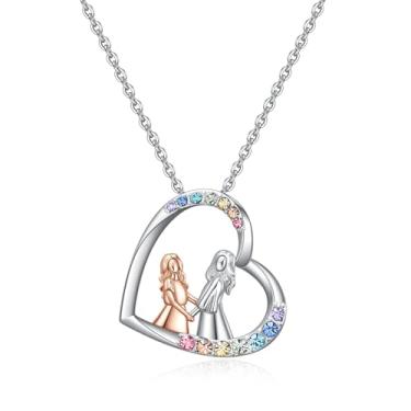 Imagem de Colar de irmãs com coração e irmã para irmãs grandes, Natal, aniversário, dia dos namorados, colares de amizade, Normal, Latão, Strass Sem Pedra Preciosa