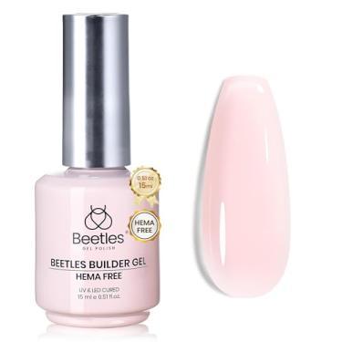 Imagem de Beetles Builder Gel para unhas sem HEMA, 14,5 g 8 em 1 gel de unhas rosa gelatinoso para fortalecer unhas e construir unhas ápice UV e lâmpada LED curada DIY salão em casa para mulheres iniciantes