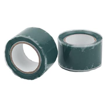 Imagem de Fitas de Silicone Autofusíveis, 2 Rolos de 1,5 M / 4,9 Pés Fita Adesiva à Prova D'água Com Isolamento de Mangueira de água Substituição de Fita de Vedação para Reparos de (Verde)