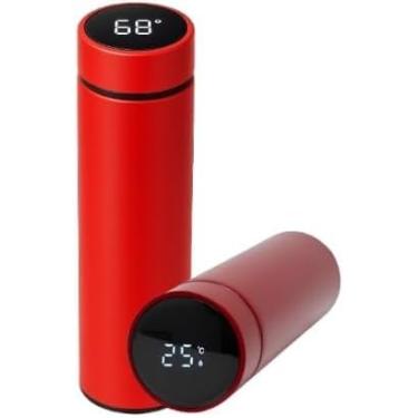 Imagem de Garrafa Térmica Digital 500ml Premium Em Aço Inox vermelho