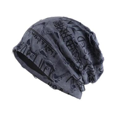 Imagem de Gorros Unissex Vintage Com Estampa De Letras Desgastadas, Forrados Com