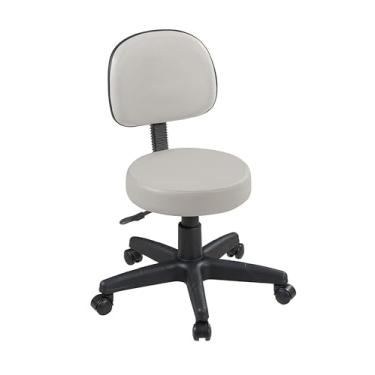 Imagem de Cadeira Mocho em Corano Estética c/Encosto Girátoria e Regulagem De Altura (GELO 308)