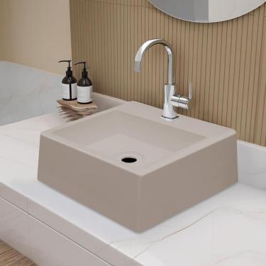 Imagem de Cuba Pia Para Banheiro Apoio Lavabo 32X30Cm Palermo Capucino