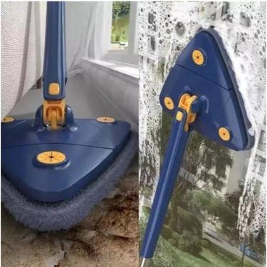Imagem de Esfregão Rodo Mop Giratório Triangular Limpa Forro E Vidros