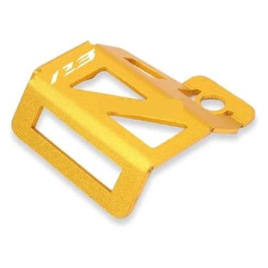 Imagem de Tampa do reservatório de fluido traseiro CNC para motocicleta, freio traseiro, tanque de combustível, protetor de copo de óleo compatível com YZF-R3 YZFR3 10-23 YZF-R7 YZF R7 21-23 (ouro-R3)