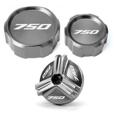 Imagem de Tampa de enchimento de óleo da tampa do reservatório de freio dianteiro traseiro da motocicleta compatível com Z750 Z 750 Z750S 2005 2006 2007 2008 2009 2010 2011 2012 (3-cinza)