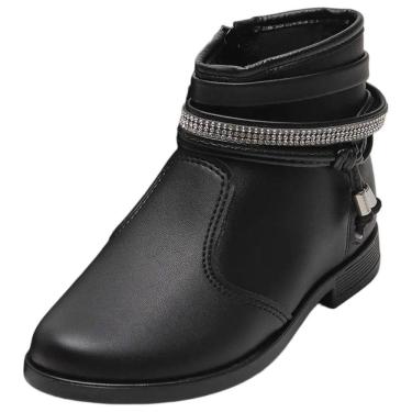 Imagem de Bota Infantil Menina Cano Baixo Strass Encantador Molekinha