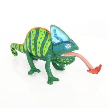 Imagem de Estatueta de camaleão realista de PVC modelo de lagarto de 24,4 cm par