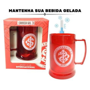 Imagem de Caneca Copo Gel 300Ml Vermelho Isolante Térmico Chopp
