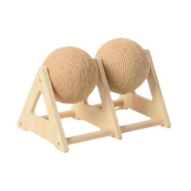 Imagem de Baoblaze Bola arranhadora para gatos com suporte, roda de exercício, protetor de móveis, brinquedo interativo para exercícios, arranhador para gatos, gatinhos